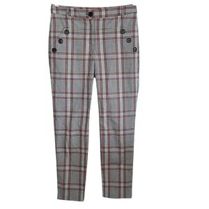 Veronica Beard Friedman Plaid Ankle Pants‎ Sz 0 Preppy Heritage Mid Rise USA